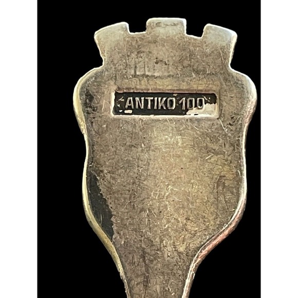 Antiko 100 Souvenir Spoon Collector Hallmarked Silver Plated No Enamel Emblem - Picture 6 of 6